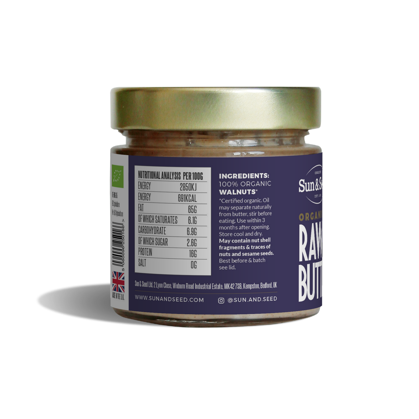 Sun & Seed / Organic Raw Walnut Butter 200g