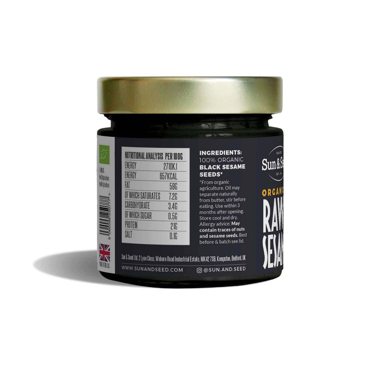 Sun & Seed / Organic Raw Black Sesame Tahini 200g