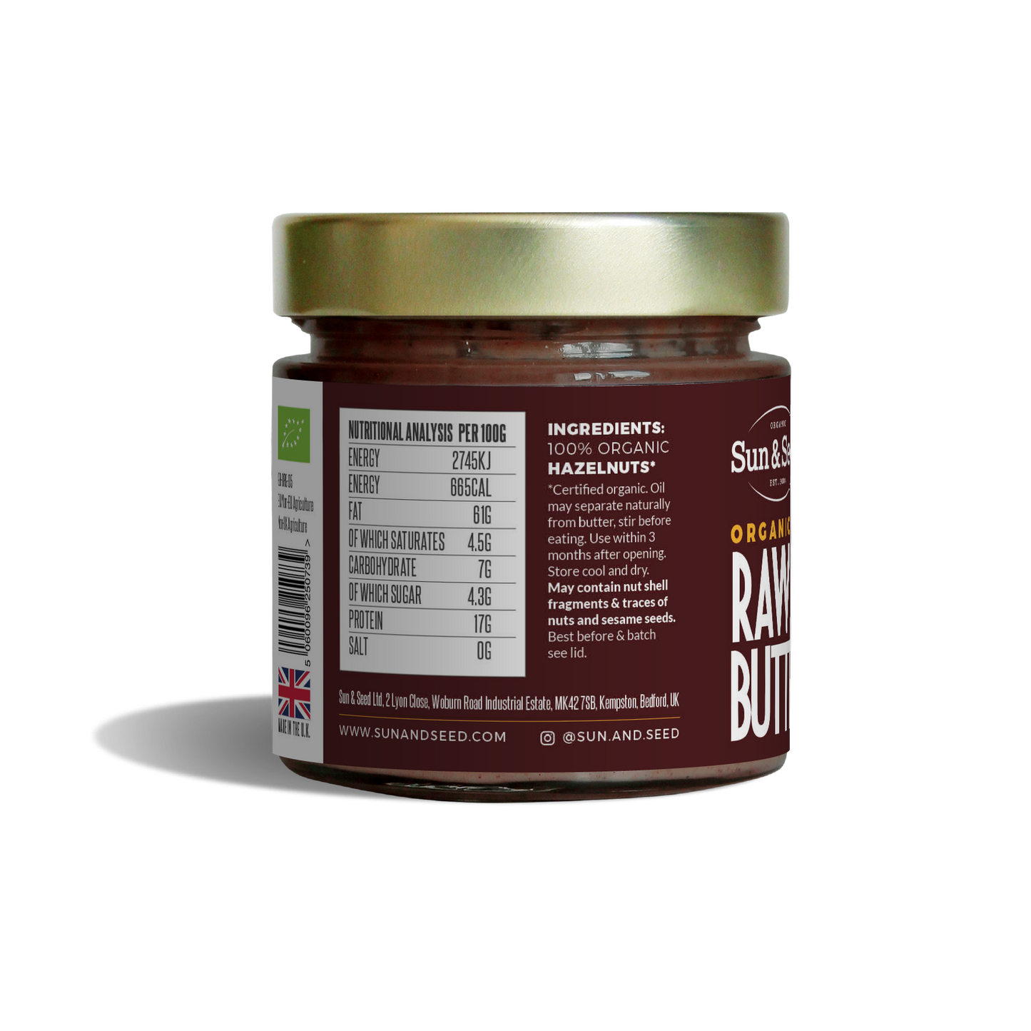 Sun & Seed / Organic Raw Hazelnut Butter 200gr