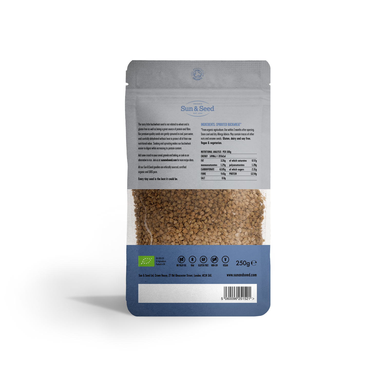 Sun & Seed / Sprouted & Raw Organic Buckwheat 250g